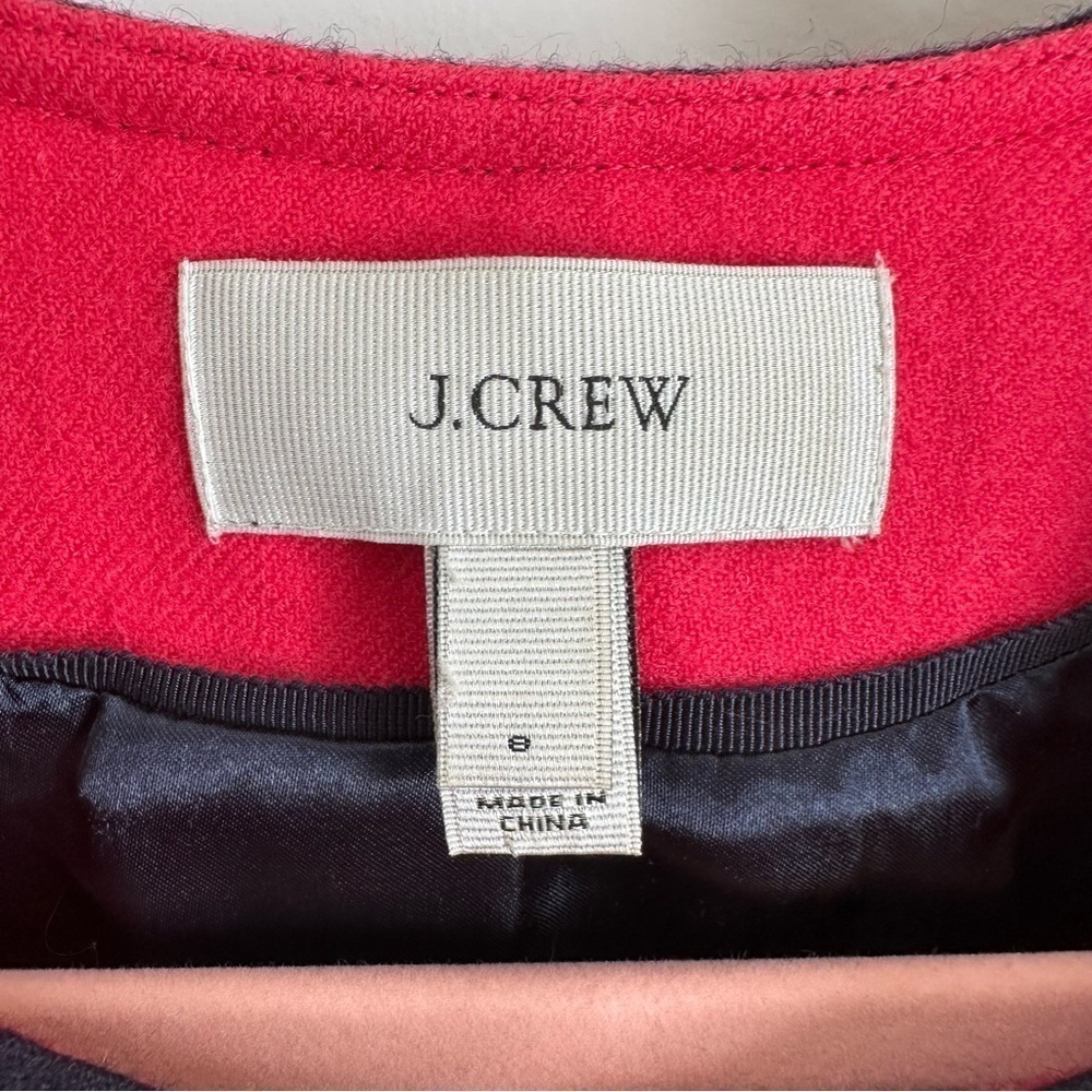 J. Crew Pink Navy Classic Brass Button Cropped Blazer sz 8 - Picture 15 of 15